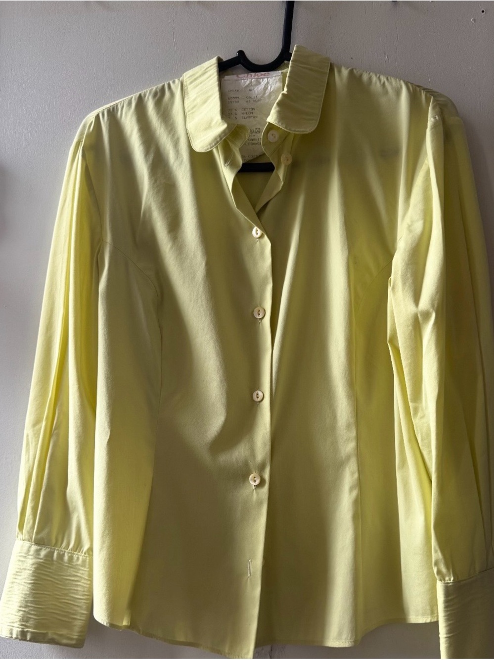 Chloe Pale Yellow Button-Down Blouse